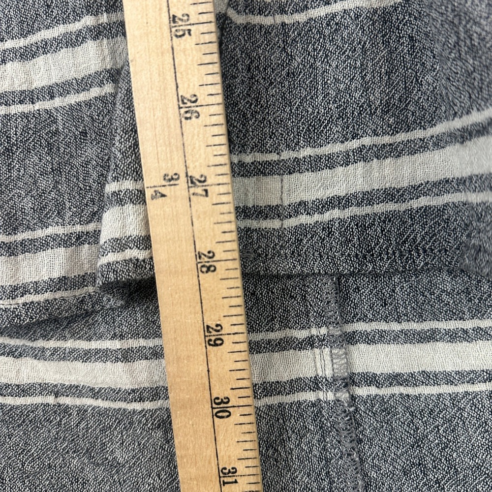 We The Free Striped Button Front Oversized Linen Cotton Blend Tunic Top Medium - Picture 9 of 10